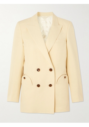 BLAZÉ Milano - Savannah Everyday Double-breasted Linen And Silk-blend Blazer - Yellow - 00,1,2,3,4