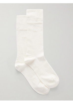CDLP - Set Of Six Ribbed Cotton-blend Socks - White - EU36-38,EU39-41