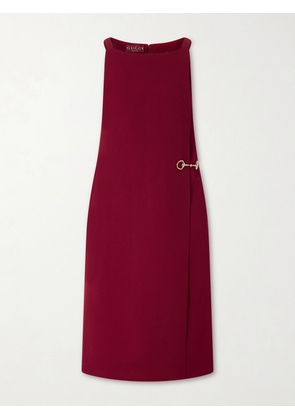 Gucci - Horsebit-embellished Crepe Midi Dress - Red - IT38,IT40,IT42,IT44