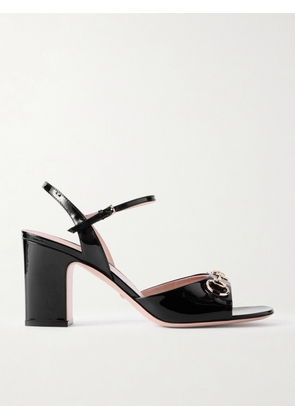 Gucci - Horsebit-embellished Patent-leather Sandals - Black - IT36,IT37,IT37.5,IT38,IT38.5,IT39,IT39.5,IT40,IT41