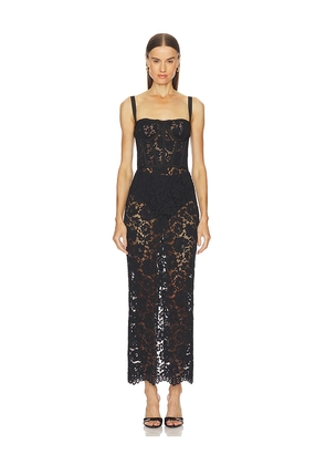 Camila Coelho Adilia Midi Dress in Black. Size L. Also in S, M, XL.
