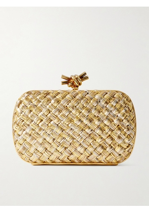 Bottega Veneta - Knot Intrecciato Metallic Leather Clutch - Gold - One size