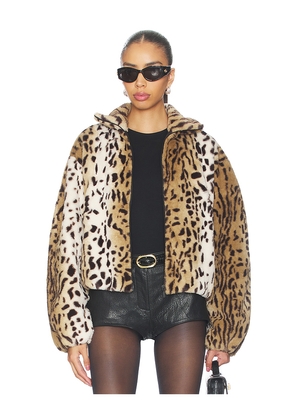 Amanda Uprichard x REVOLVE Como Bomber Jacket in Brown. Size L. Also in XS, S, M, XL.