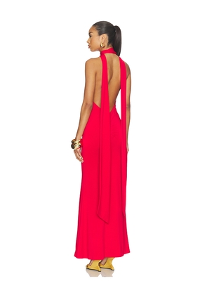 GUIZIO Scarf Open Neck Dress in Red. Size L. Also in M, XS, XXS.