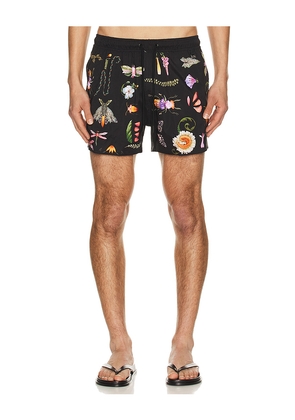Agua Bendita Cassius Swim Trunks in Black. Size 30. Also in 32, 34, 36, 38.