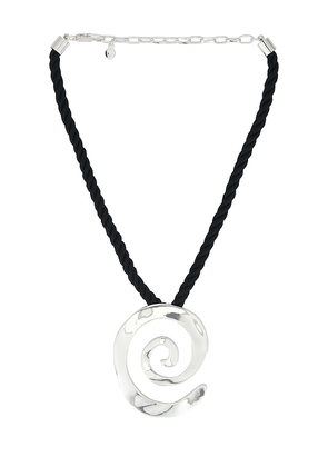Ettika Aura Rope Necklace in Metallic Silver,Black.