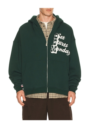 Diet Starts Monday Star Full Zip Sweatshirt in Green. Size L. Also in S, M, XL/1X.