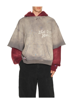 Diet Starts Monday Double Layer Hoodie in Black. Size L. Also in S, M, XL/1X.