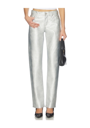AGOLDE Low Rise Slim Pants in Metallic Silver. Size 23. Also in 24, 25, 26, 27, 28, 29, 30, 31, 32, 33, 34.