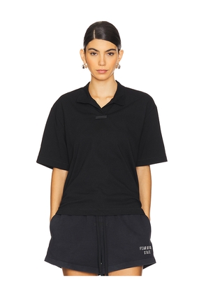 Fear of God ESSENTIALS Short Sleeve Polo Top in Black. Size S. Also in XS.
