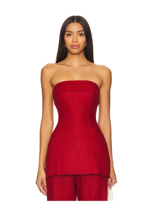 FAITHFULL THE BRAND x REVOLVE Fleuri Top in Burgundy. Size XL. Also in XS.