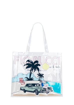 FIORUCCI Beach Print PVC Tote Bag in Neutral.