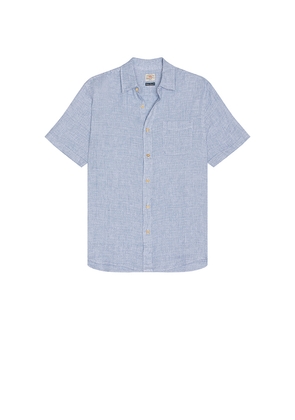 Faherty Short Sleeve Palma Linen Shirt in Blue. Size M. Also in S.