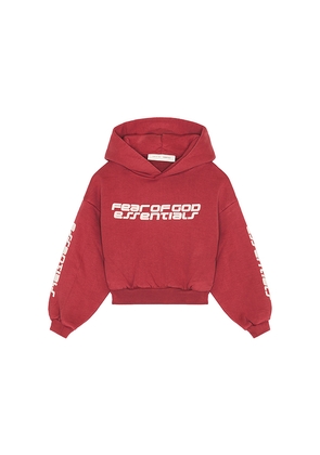 Fear of God ESSENTIALS Kids Classic Hoodie in Red. Size 2/3. Also in 4/5, 6/7.