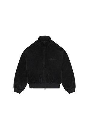 Fear of God ESSENTIALS Kids Classic Fit Track Jacket in Black. Size 2/3. Also in 4/5, 6/7.