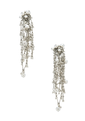 Isabel Marant Freya Clip Earrings in Metallic Silver.