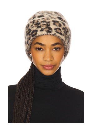 Hat Attack Leopard Beanie in Brown.