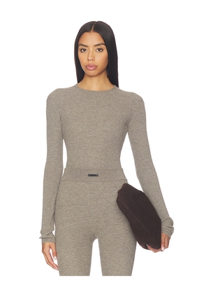 Fear of God ESSENTIALS Waffle Long Sleeve Top in Grey. Size L. Also in XS, S, M, XL.