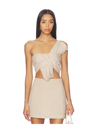 JBQ Oyster Top in Beige. Size L. Also in XS, S, M.