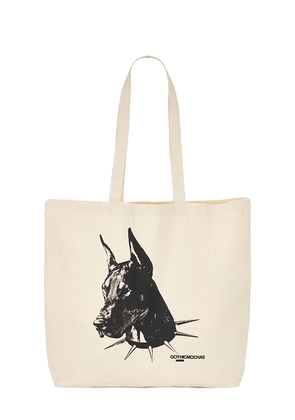 Gothicmochas Pet Adoption Tote Bag in Cream.