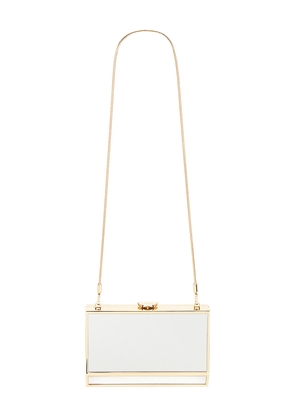 SIMKHAI Maddox Mirror Clutch in Metallic Gold.