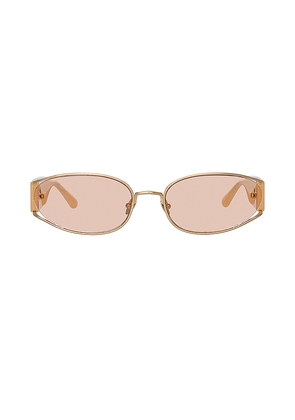 Linda Farrow Shelby Sunglasses in Peach.