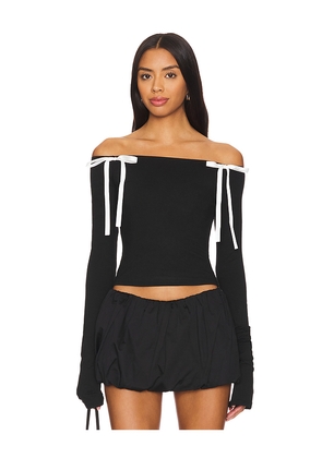 MORE TO COME Julieta Off Shoulder Top in Black. Size S. Also in XXS.