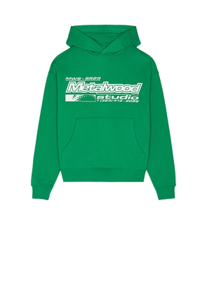 Metalwood Studio La Brea Shop Hooded Sweatshirt in Green. Size L. Also in M.