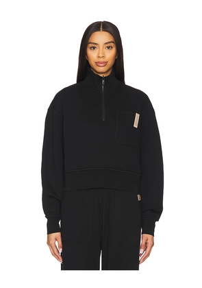 LUNYA Silksweatsâ¢ Midweight Reversible Half Zip in Black. Size S. Also in XS.