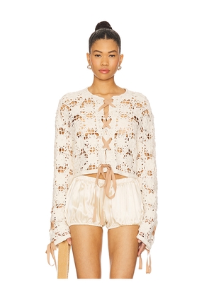 Milkwhite Crochet Top in Ivory. Size M. Also in S.