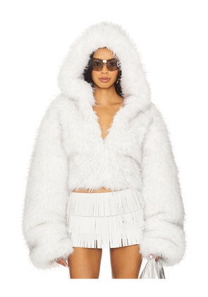 Kim Shui Hody White Faux Fur Jacket in White. Size M. Also in S, XS.
