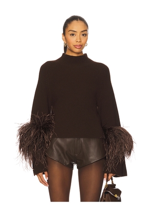 Lapointe Merino Mock Neck Sweater in Dark Brown. Size S. Also in XS.