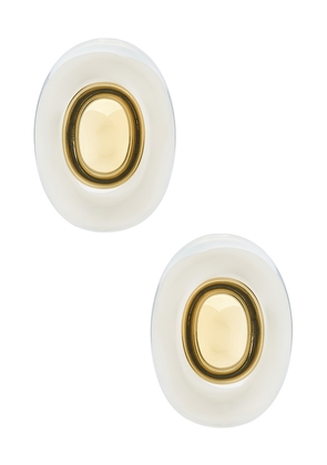 Luv AJ The Two-tone Chrome Orb Statement Studs in Metallic Silver.