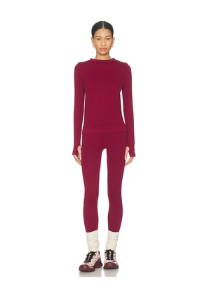 My Sunday Ski Ribbed Base Layer Set in Burgundy. Size M/L. Also in XS/S.
