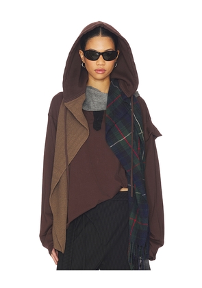 Ottolinger Deconstructed Hoodie Scarf in Brown,Green.