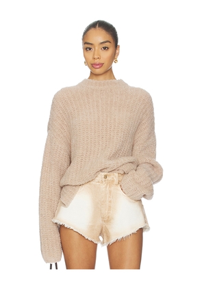 Lapointe Oversized Crew Neck Sweater in Beige. Size M/L. Also in XS/S.
