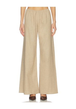 La Ligne Flannel Colby Pant in Tan. Size L. Also in S, XXS, XS, M, XL.