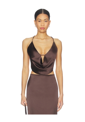 Nookie Calypso Top in Chocolate. Size L. Also in XS, S, M, XL.