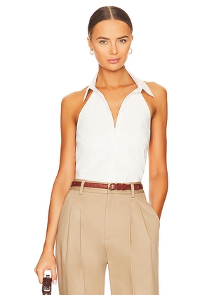 SOVERE Refresh Halter Shirt in White. Size S. Also in M.