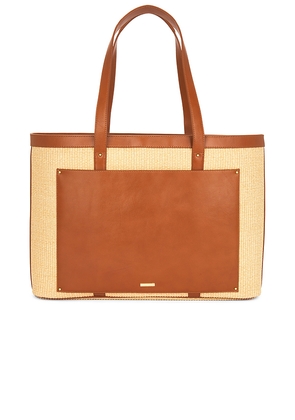 Sancia x REVOLVE The Udine Raffia Tote in Cognac.
