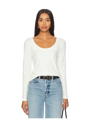 SPANX Rib Scoop Tee in White. Size S. Also in XS.