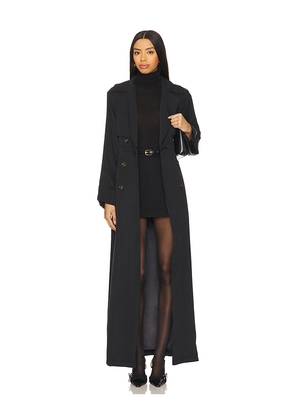 SNDYS Victoria Detachable Floor Length Trench in Black. Size L. Also in M, S, XL, XS, XXL, XXS.