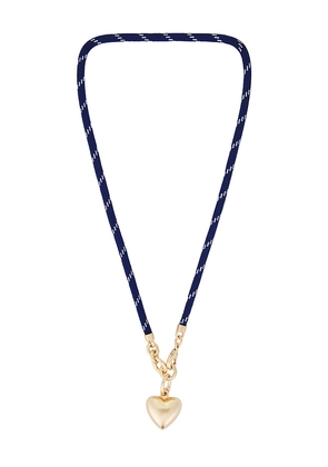 Roxanne Assoulin The Cord Heart Charm Necklace in Navy.