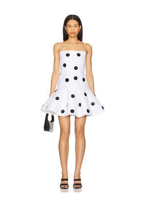 Prabal Gurung Strapless Flare Mini Dress in White. Size 4. Also in 6.