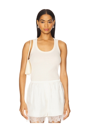 Rohe Fine Rib Scoop Neck Top in Ivory. Size 38/6. Also in 42/10.