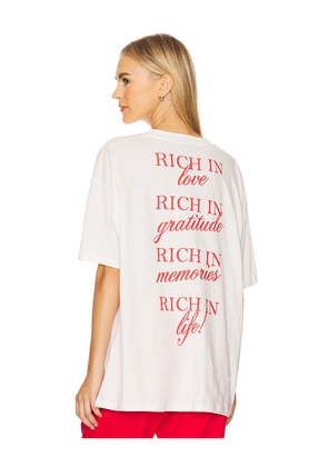 The Mayfair Group Rich in Life Oversized Tee in White. Size M/L. Also in S/M.