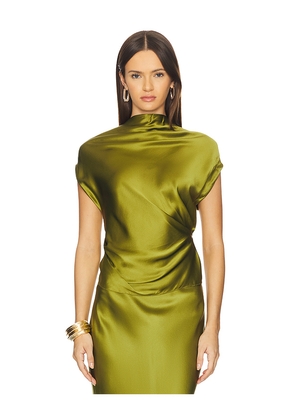 The Sei High Neck Drape Top in Olive. Size 0. Also in 4, 10.