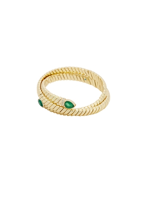 Roxanne Assoulin Wrap Around Cobra Bracelet in Metallic Gold.