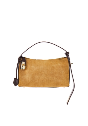 VERAFIED Suede Hobo Bag in Tan.