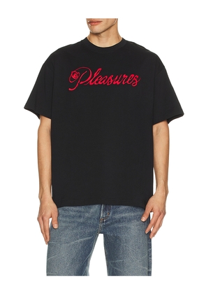 Pleasures Scrawl T-Shirt in Black,Red. Size L. Also in S, M, XL/1X.